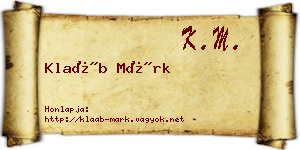 Klaáb Márk névjegykártya